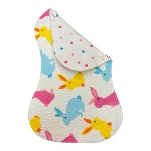 Hand Crafted Flannel Burp Cloth Contoured Padded Fabric Quilted Reversible